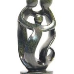 family of three soapstone sculpture